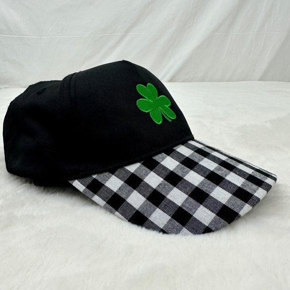 Shamrock Adjustable Cap Hat Adult Unisex Black Checkerboard Bill Gertex - Picture 2 of 9